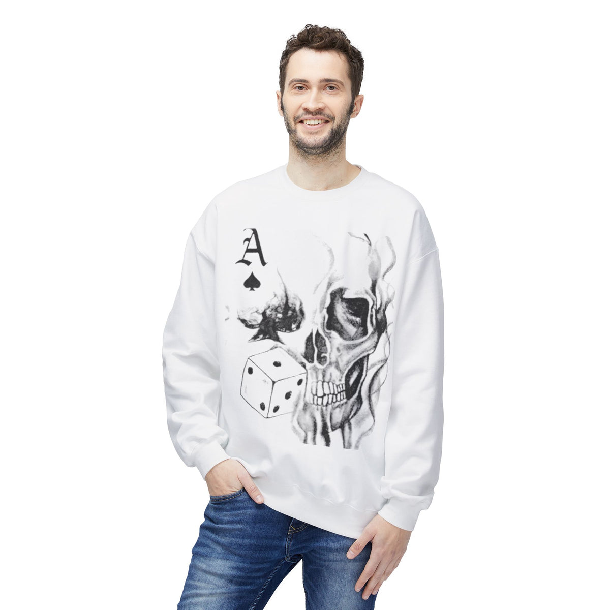 Cool Vintage Ace of Spades Sweatshirt, Perfect for Gamers, Casual Wear, Gifts, Unisex Fleece Crewneck, Streetwear