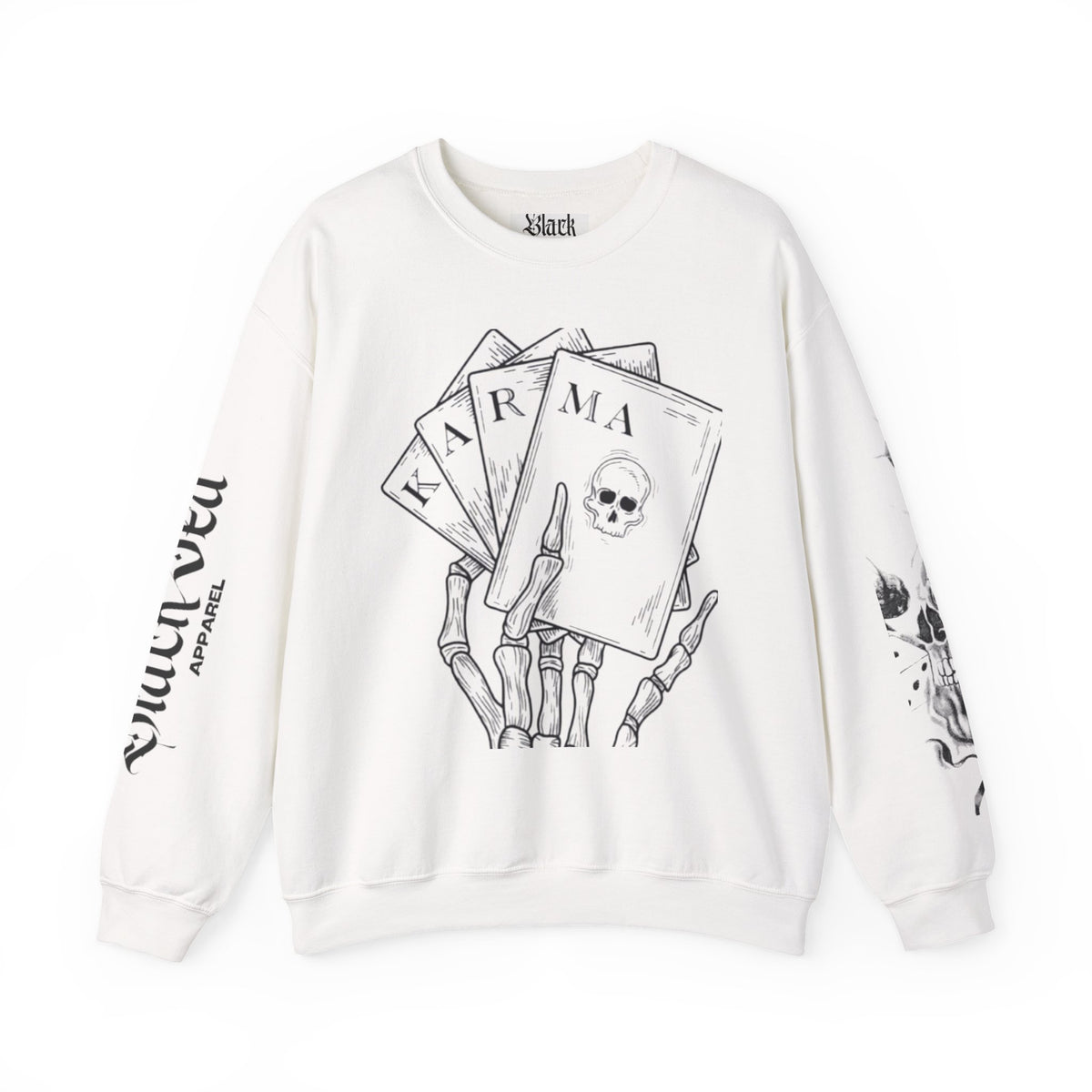 Karma Vibes Crewneck Sweatshirt, Unisex Sweatshirt, Skull Design, Casual Clothing, Gift for Him/Her, Fall Fashion