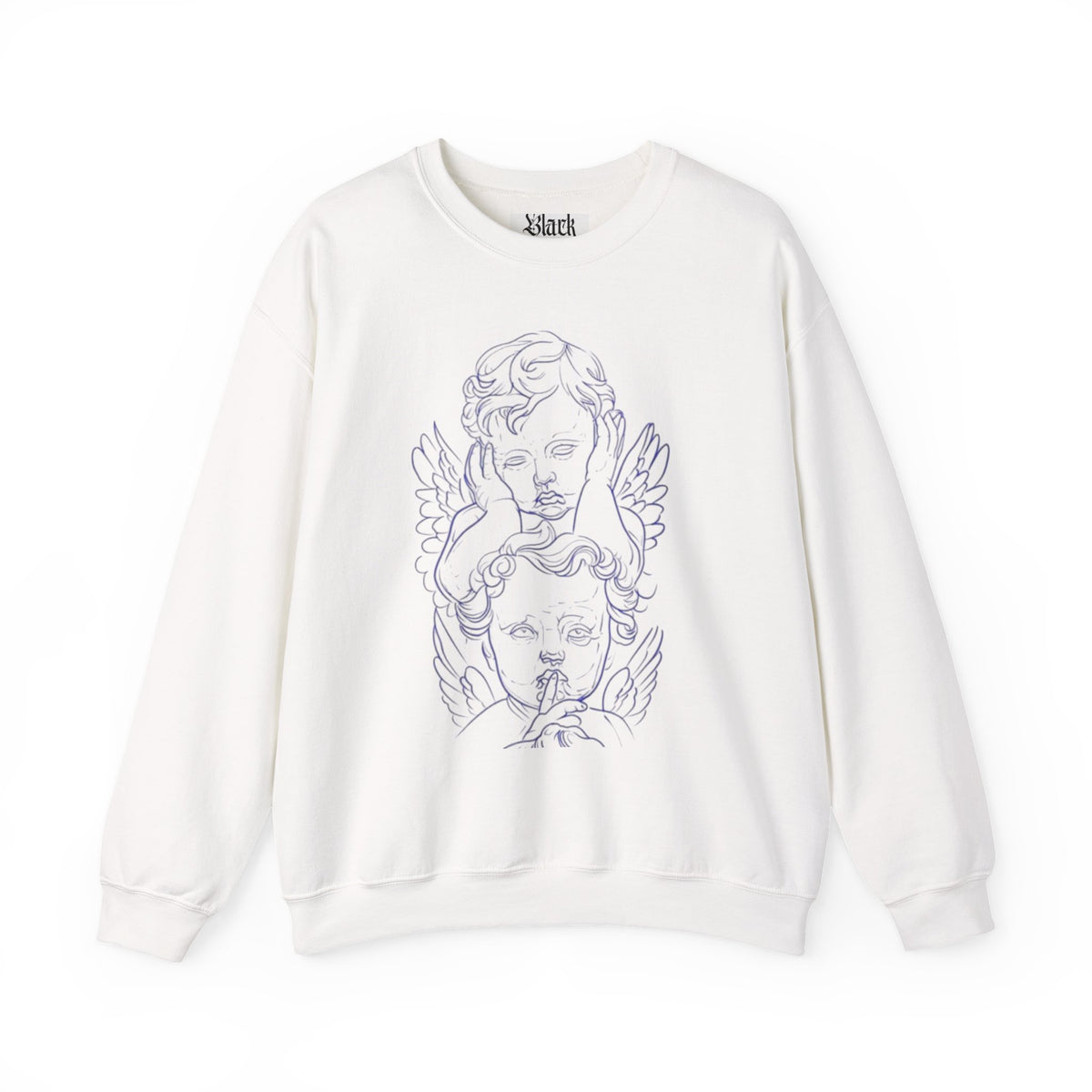 Angel Embrace Crewneck Sweatshirt, Cozy Casual Wear, Gender-Neutral Fashion, Gift for Art Lovers, Unique Sweatshirt Design