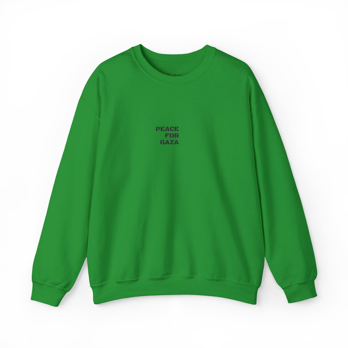 Peace for Gaza Crewneck Sweatshirt — Minimal Solid White Protest Sweater