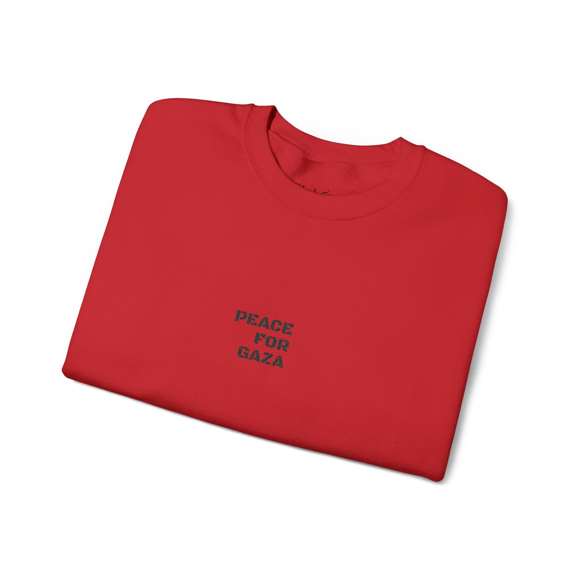 Peace for Gaza Crewneck Sweatshirt — Minimal Solid White Protest Sweater