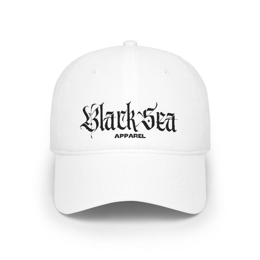 Low Profile Cap — "Black Sea Apparel" Gothic Logo Baseball Hat