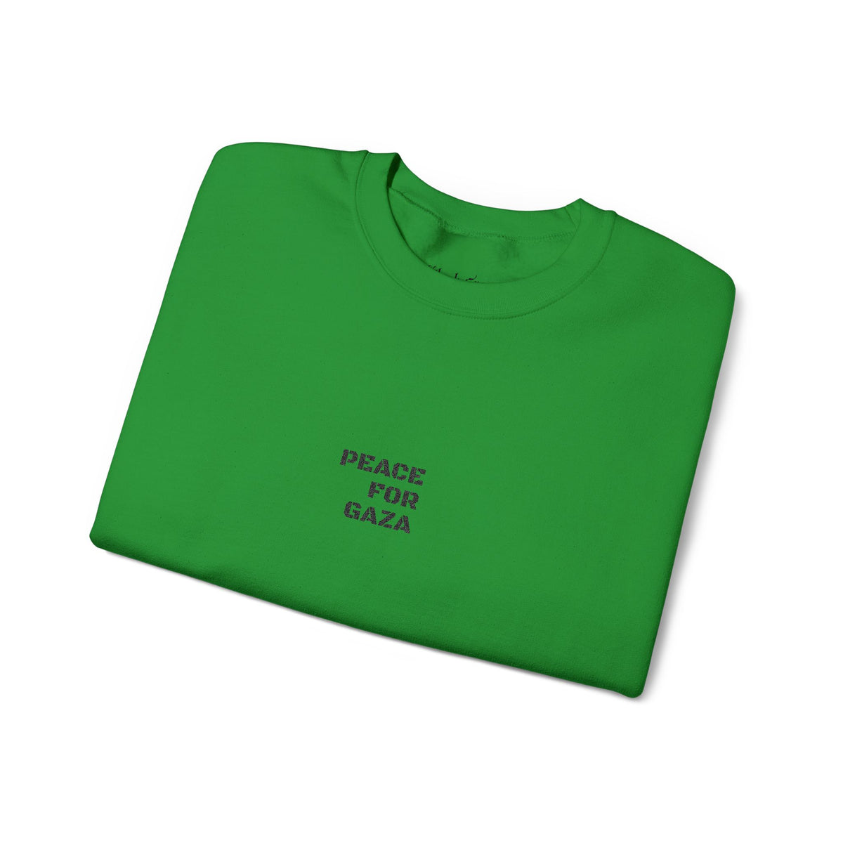 Peace for Gaza Crewneck Sweatshirt — Minimal Solid White Protest Sweater